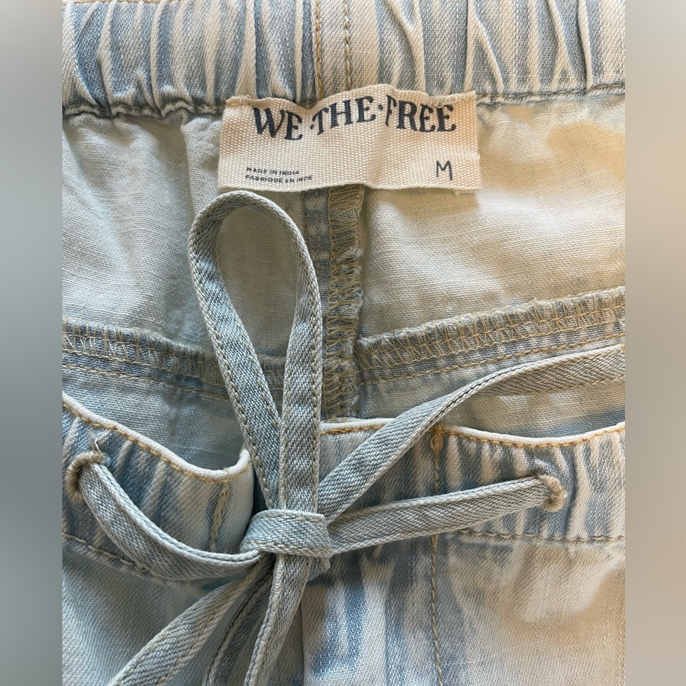 Free People We the Free Low-Rise Balloon Jeans - Light Wash, Drawstring, Size M - Picture 4 of 6